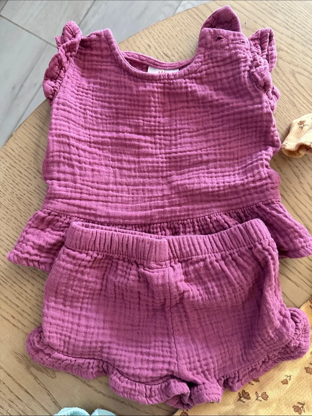 Mixed 4 Baby Outfits Bundle - Mustard Floral, Dusty Rose, Mint & Navy Floral 3/6